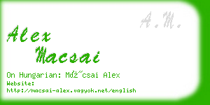 alex macsai business card